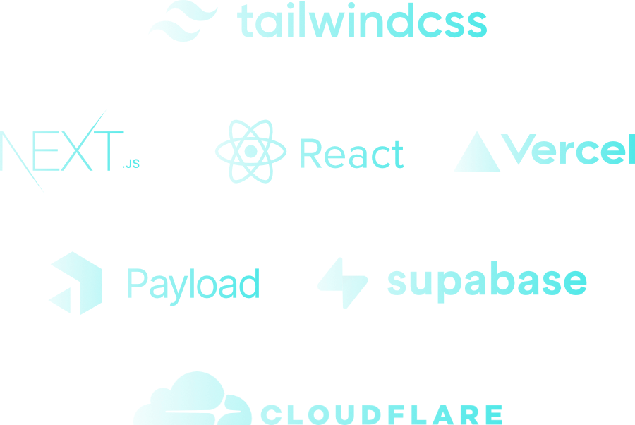 logos of Kaelan's tech stack tools